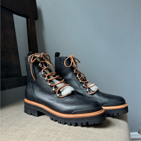 Marc Fisher Boots: Izzie Genuine Shearling Lug Sole Boot 8.5 - Picture 1 of 5